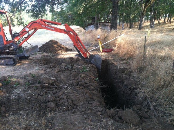 water tank hole being dug