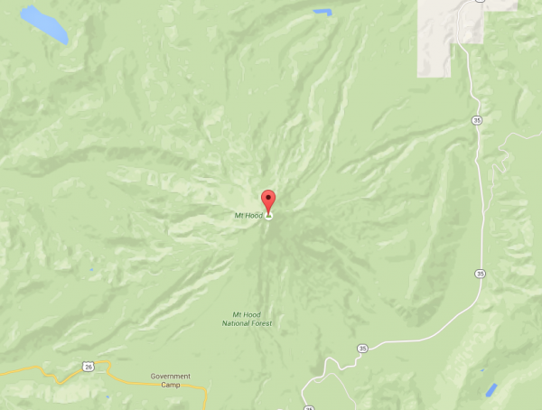Mt Hood via Google Maps