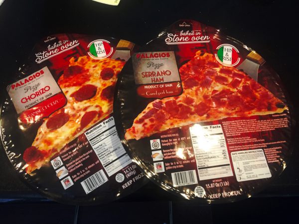 two frozen pizzas from spain